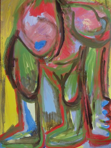 Clara Bolle, Daphne breasts, 2019, 100cmx70cm, acrylic paint on paper, small