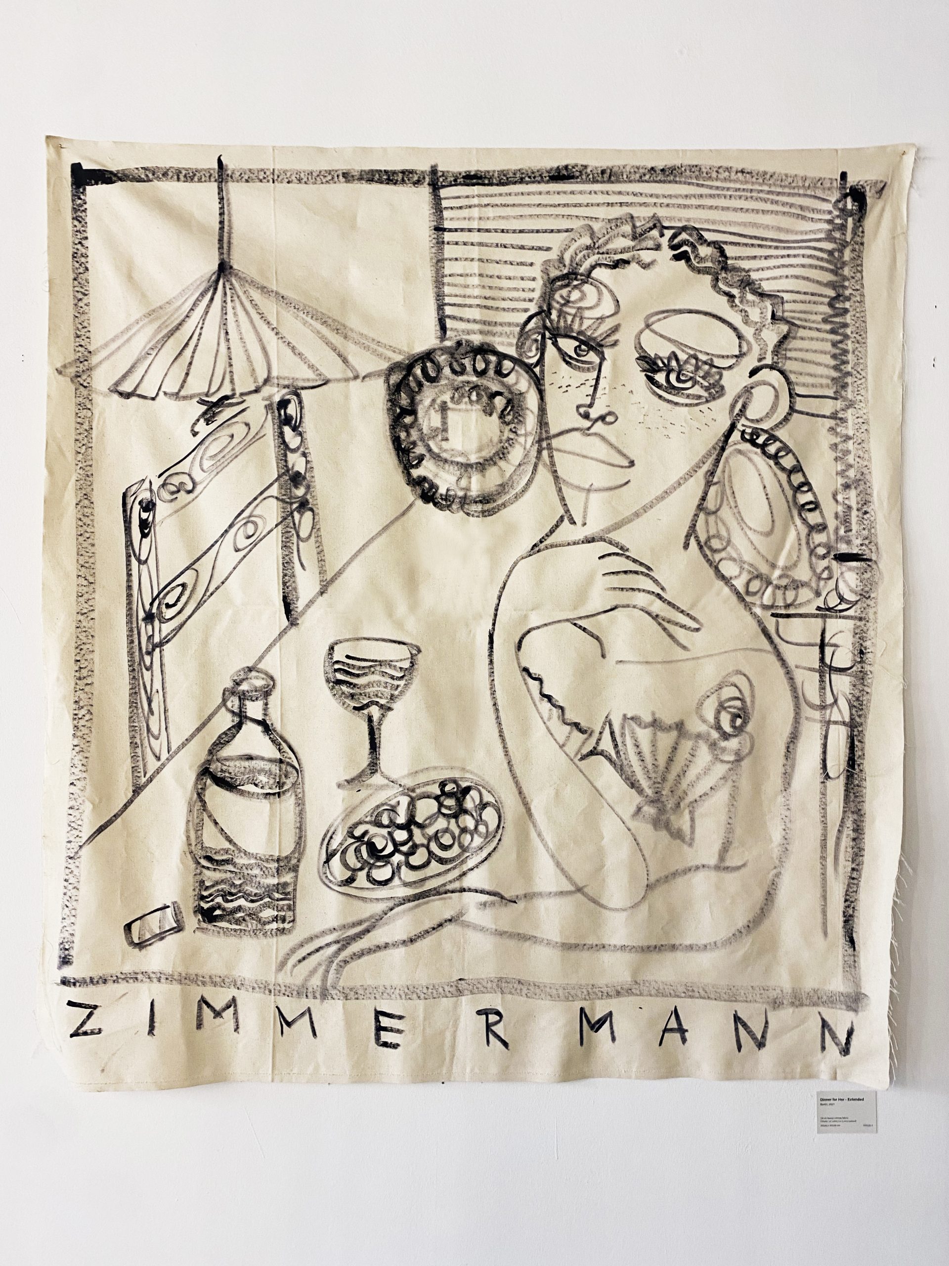 Anna Zimmermann, Dinner for her, 2021, oil on canvas, 150,00 x 170,00 cm